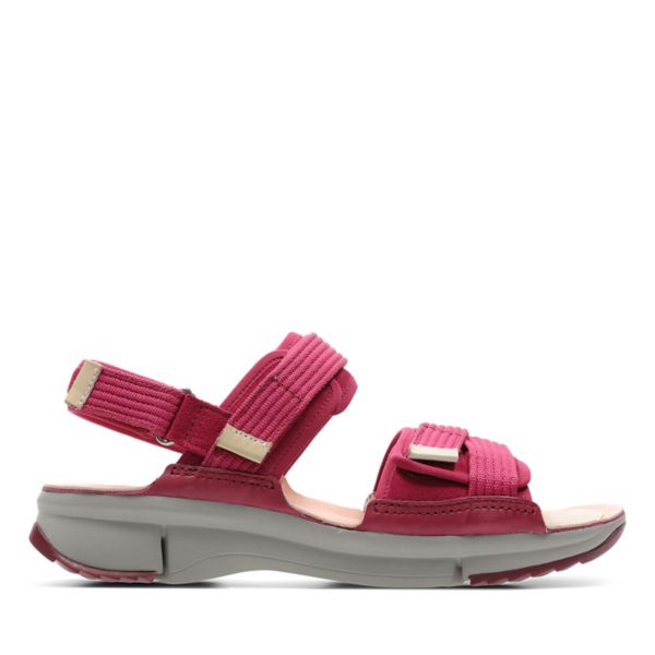 Clarks Womens Tri Walk Sandals Berry Combi | CA-5879613